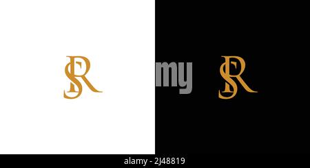 unique and luxury  letter SR initials logo design Stock Vector
