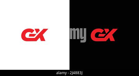 Bold and modern letter GX initials logo design Stock Vector