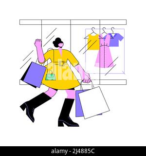 Anchor store abstract concept vector illustration. Major retail shop, large department store, shopping mall marketing, merchandise, attract customers to center, big retailer abstract metaphor. Stock Vector