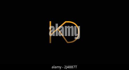 Simple and modern KD initials logo design Stock Vector