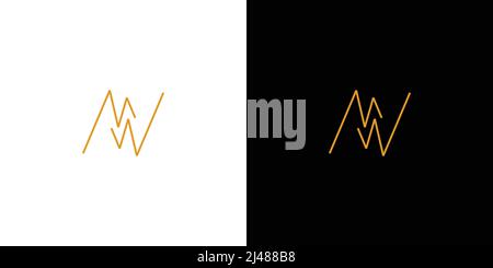 The initial design of the letter MW is unique and modern Stock Vector