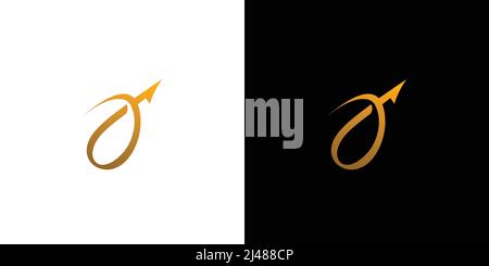 Modern and unique letter J direction logo design Stock Vector