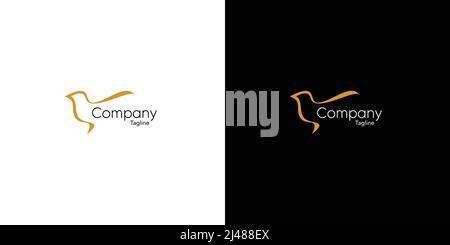 simple and elegant bird illustration logo design Stock Vector