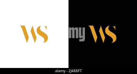 Simple and luxury letter WS initials logo design Stock Vector