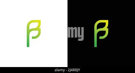 Unique and natural letter B initial leaf logo design Stock Vector