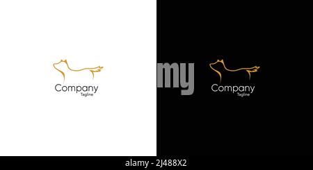 Luxury and modern dog logo design Stock Vector
