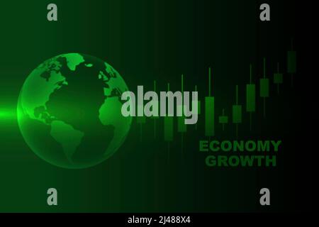 Global economy growth with globe Stock Photo