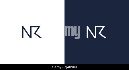 Modern and simple  letter NR initials logo design Stock Vector