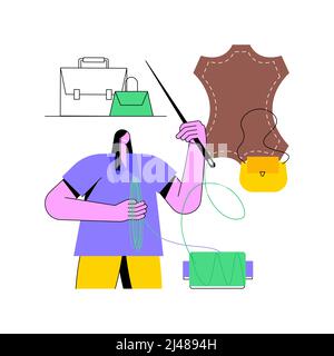 Free Vector  Leather handcraft abstract concept illustration. handmade  product, genuine leather apparel, designer bags and footwear, handcrafted  goods, online shop, self-made items