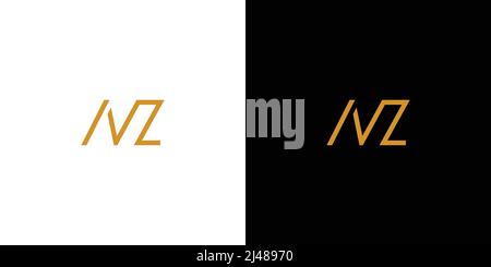 Modern and unique letter NZ initials logo design Stock Vector