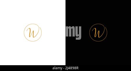 Simple and luxury letter W initials logo design Stock Vector
