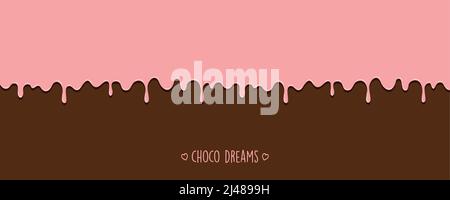 sweet tasty melting chocolate icing background choco dreams Stock Vector