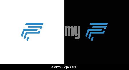 Sophisticated and modern FP letter initials logo design Stock Vector