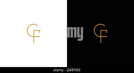 Unique and modern  letter GF initials logo design Stock Vector