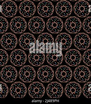 Trendy vector donut pattern for cafe Stock Vector