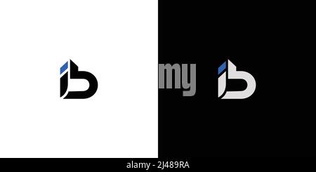 Unique and modern initial letter ib logo design Stock Vector