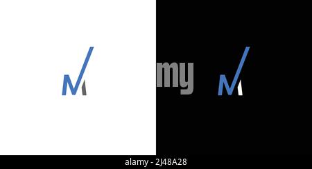 Unique and modern NM initials logo design Stock Vector