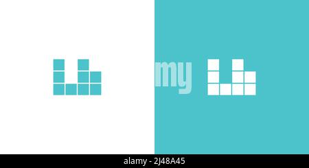 Unique and modern square LB initials logo design Stock Vector
