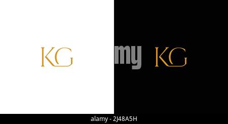 Modern and luxury letter KG initials logo design Stock Vector