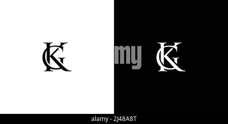 Simpe and unique  letter GK initials logo design Stock Vector