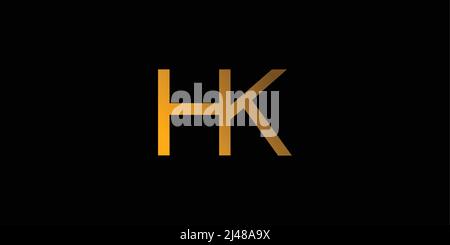 Simple and modern HK initials logo design Stock Vector