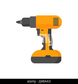 Drill. Working tool Illustration in flat style. Eps 10 Stock Vector
