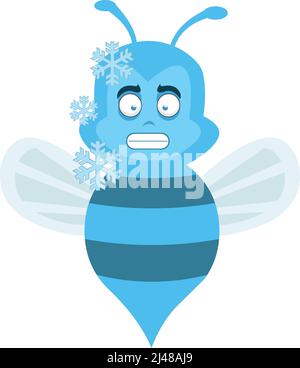 Vector character illustration of a frozen cartoon bee Stock Vector