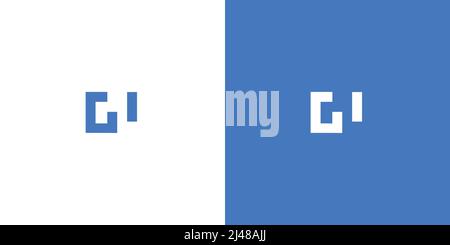 Unique and bold GL letter initials logo design Stock Vector