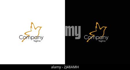 Unique and elegant bird illustration logo design Stock Vector