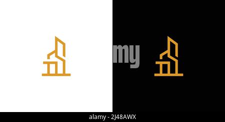 Unique and modern GS initial apartment logo design Stock Vector