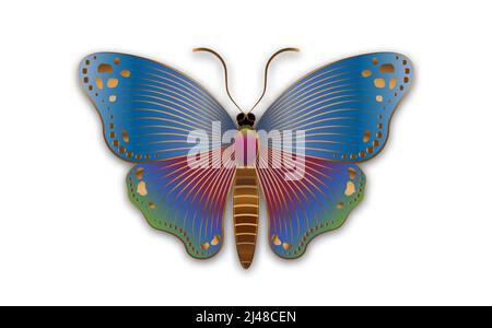 Gold luxury decorative Butterfly Slogan with colorful Butterfly logo template illustration. Vector Design for Fashion, Poster and Card Prints, Company Stock Vector