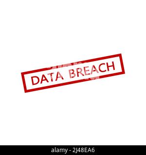 DATA BREACH red Rubber Stamp on white background. Vector illustration Stock Vector