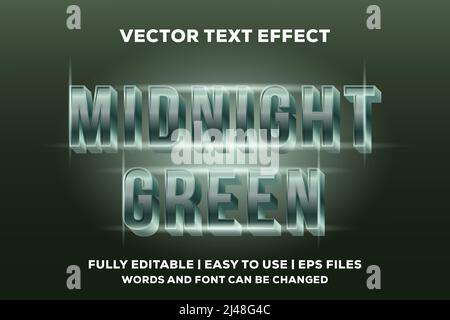 midnight green vector text effect fully editable Stock Vector