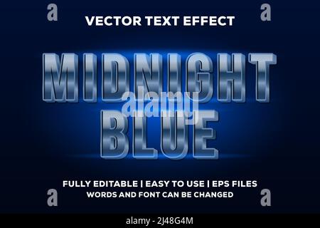 midnight blue vector text effect Stock Vector