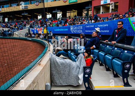 A baseball game between the DeNA BayStars and the Hanshin Tigers is played  at Yokohama Stadium on Nov. 1, 2020, the last day of a three-day trial to  study ways to mitigate