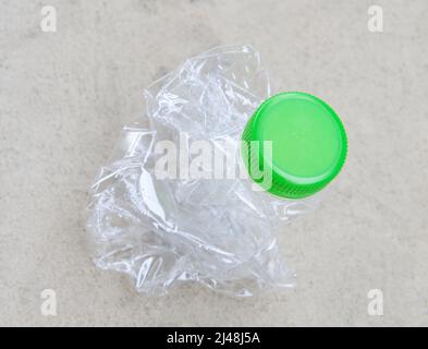 Crushed plastic mineral water bottle Stock Photo