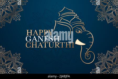 Happy Ganesh Chaturthi Poster illustration Stock Vector