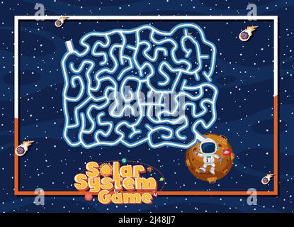 Game template with space theme background illustration Stock Vector