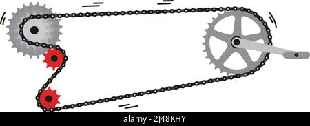 Simple bike Chain with cogwheels. Vector illustration Stock Vector ...