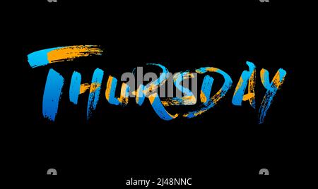 Happy Thursday with Blue Summer Font Stock Photo - Alamy