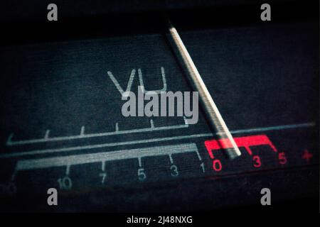Detail shot of active VU meter Stock Photo