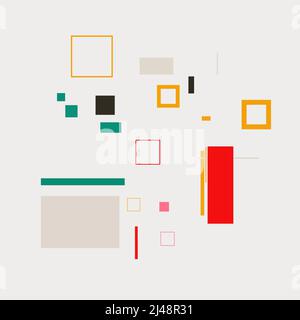 Bauhaus inspired abstract artwork made with vector design elements and bold geometric shapes for poster, cover, art, presentation, prints, fabric, wal Stock Vector