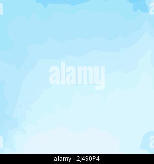 Blue fluid painting .Hand painted watercolor sky and clouds, abstract watercolor background. Spring wedding invitation. Stock Vector