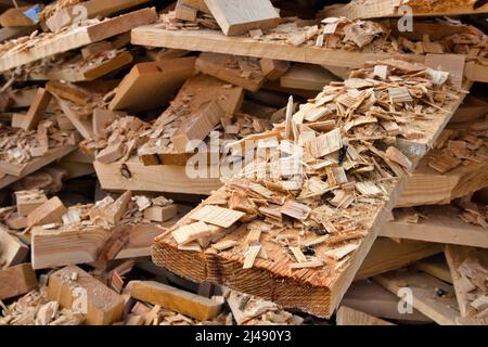 pieces of cut boards Stock Photo