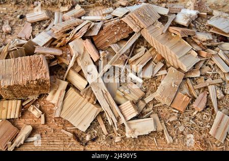pieces of cut boards Stock Photo