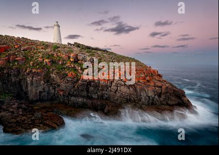 Famous Cape Willoughby Lighthouse on Kangaroo Island. Stock Photo