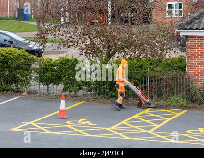 Car park line marking. Stock Photo