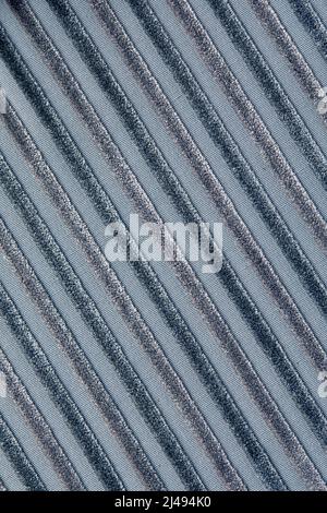 Striped fabric texture background in blue color. Material with small stripes. Velveteen Stock Photo