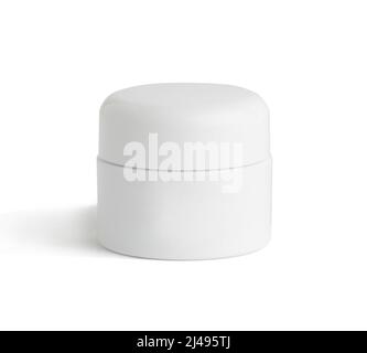 White small cosmetic bottle without label isolated on white background Stock Photo