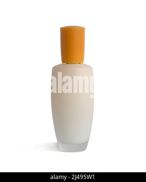 White small cosmetic bottle without label isolated on white background Stock Photo
